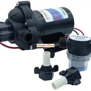 Časově Omezené Membránové čerpadlo Create Flow CF T33 Max.výkon 11,6 l/min, max. 3,1 bar, samonasávací -1.8 m. Napájení 12 V DC
