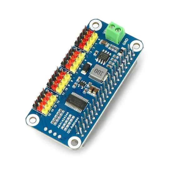 Testovací deska servopohonu HAT IC - 16 servopohonu pro Raspberry Pi - Waveshare 15275 Autentický
