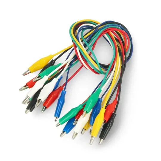 Krokodýlí kabely 22AWG 27mm - 40cm barevné - 12ks Dokud Zásoby Vydrží