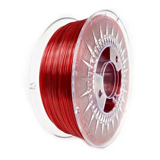Speciální Cena Filament Devil Design PETG 1,75 mm 1 kg - rubínově červená transparentní
