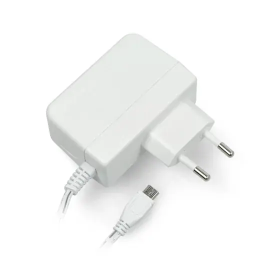 Expresní Doručení MicroUSB napájecí zdroj 5,1 V / 2,5 A pro Raspberry Pi 3B + / 3A + / 3B / 2B / Zero original T6712DV - bílý