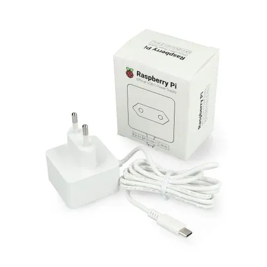 Napájecí zdroj USB C 5,1V / 3A pro Raspberry Pi 4, originální - bílý Cenově Výhodný