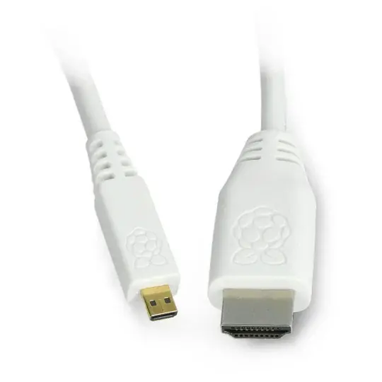 MicroHDMI - kabel HDMI T7689AX - originální pro Raspberry Pi 4/5 - 1 m - bílý Omezená Nabídka