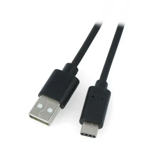 Značkový Lanberg USB A 2.0 - USB C černý kabel Quick Charge 3.0 - 1m