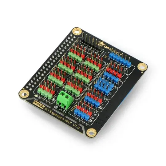 Ihned K Objednání IO Expansion HAT - expandér pinů pro Raspberry Pi 4B / 3B + / 3B / 2B - DFRobot DFR0566