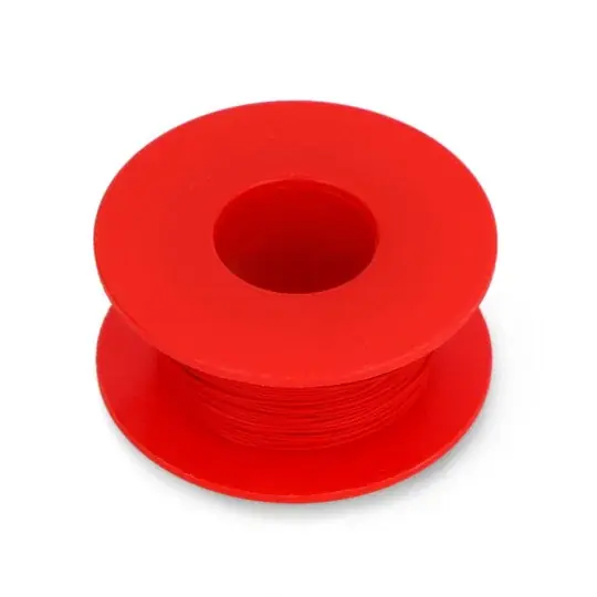 Postříbřený měděný propojovací vodič Kynar - 0,25 mm/AWG 30 - červený - 50 m Výprodej