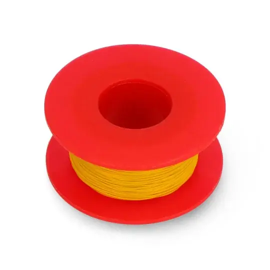 Must-Have Postříbřený měděný propojovací vodič Kynar - 0,25 mm/AWG 30 - žlutý - 50 m