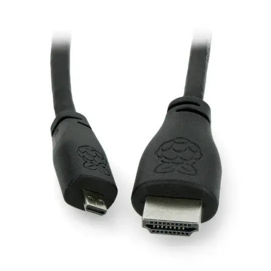 Dokud Zásoby Vydrží MicroHDMI - kabel HDMI 2.0 - originální pro Raspberry Pi 4/5 - 2m - černý