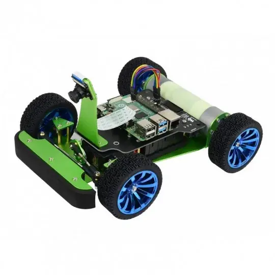 PiRacer DonkeyCar - 4kolová robotická platforma AI s kamerou a DC pohonem + OLED displej pro Raspberry Pi - Waveshare 17674 Cenový Hit