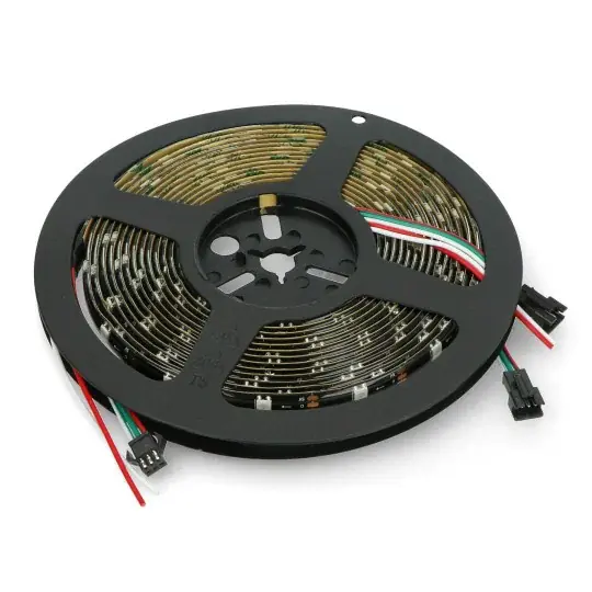 RGB LED pásek WS2812B - digitální, adresovaný - IP65 30 LED / m, 9W / m, 5V - 5m - černý Rychlé Dodání