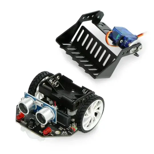 micro: Maqueen s čelním nakladačem - robotická platforma pro micro: bit - DFRobot ROB0156-L-1 Cenová Bomba