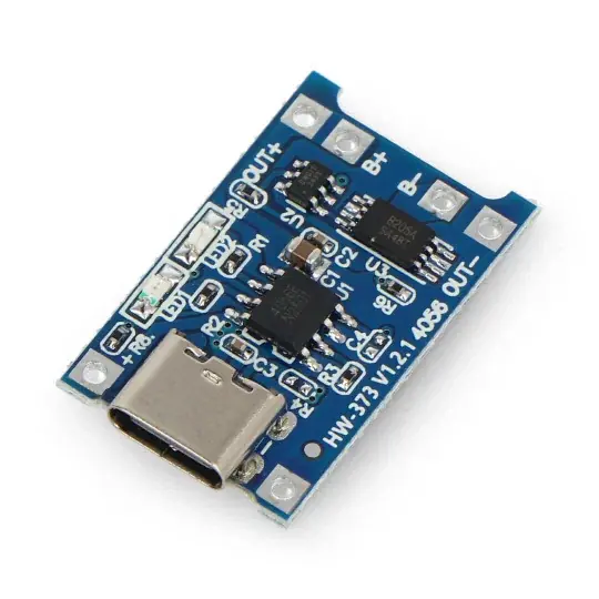 Akční Cena Nabíječka Li-Ion HW-373 v1.2.1 TP4056, jednočlánková, 1S, 3,7V, USB typu C s ochranou