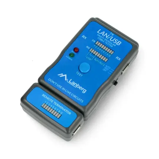 Tester kabelů RJ45 / RJ11 / RJ12 / USB - Lanberg NT-0403 Akční Cena