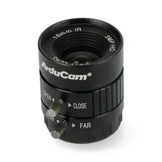 Levný Objektiv CS Mount 16 mm - manuální ostření - pro fotoaparát Raspberry Pi - Arducam LN050