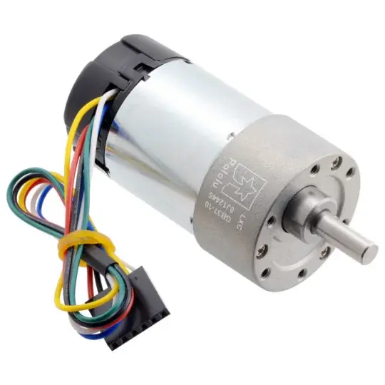 Objednat Nyní Převodový motor 10: 1 37Dx65L 24V 1000RPM + kodér CPR 64 - Pololu 4699