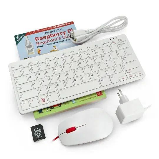 Zlevněný Sada s Raspberry Pi 400 EU WiFi 4 GB RAM 1,8 GHz + oficiální příslušenství