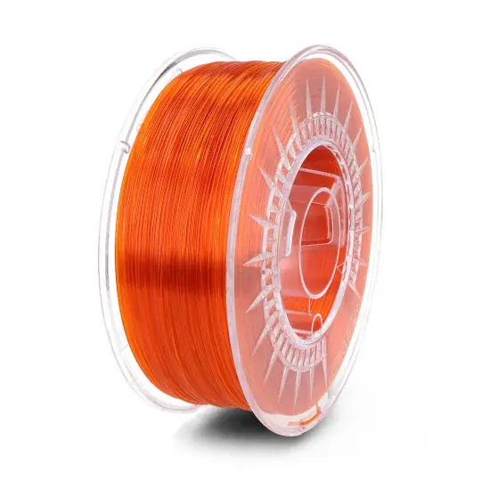 Finální Výprodej Filament Devil Design PETG 1,75 mm 1 kg - jasně oranžová transparentní