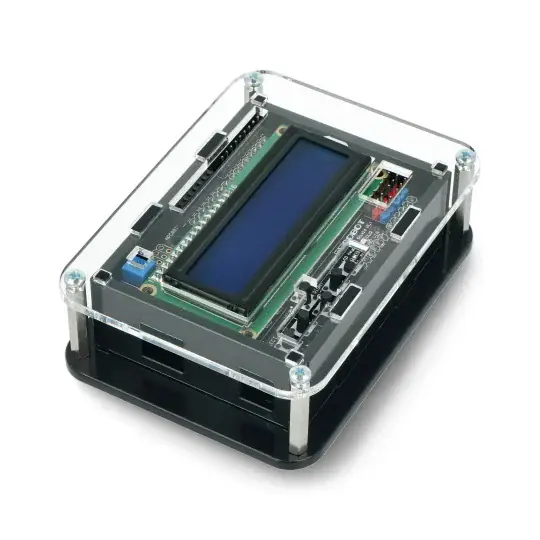 Novinka Pouzdro pro Arduino Uno s LCD klávesnicí Shield v1.1 - černé a průhledné