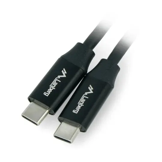 Lanberg USB C - USB C 2.0 černý prémiový kabel QC 4.0 PD 0,5 m Značkový