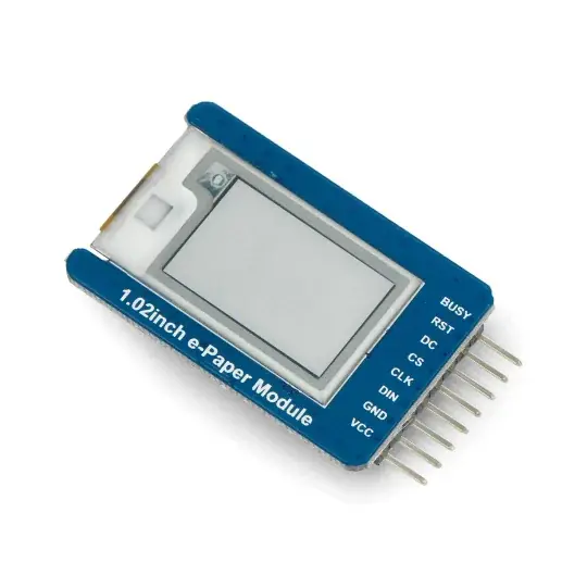E-papír E-Ink - modul s displejem SPI - 128x80px 1,02 '' - dvoubarevný - Waveshare 17575 Novinka