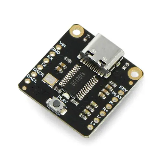 Fermion - DFPlayer Pro - mini MP3 přehrávač - dvoukanálový s 128 MB vestavěné paměti - DFRobot DFR0768 Víkendová Akce