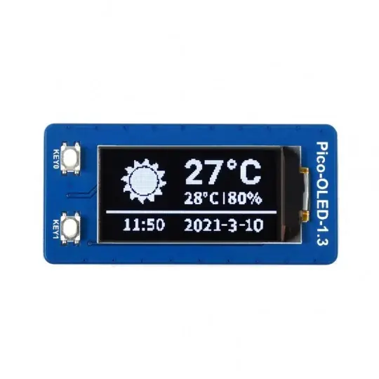 Nakupujte Hned OLED displej 1,3 '' 64x128px - SPI / I2C - černobílý - pro Raspberry Pi Pico - Waveshare 19376
