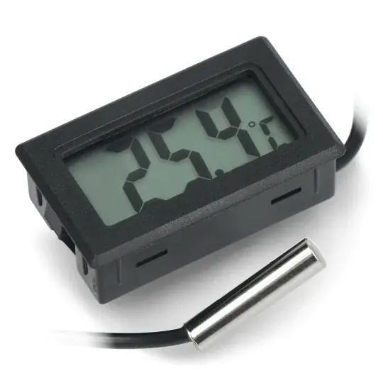 Výprodej Panelový teploměr s LCD displejem od -50 do 110 stupňů Celsia a měřicí sondou - 10 metrů