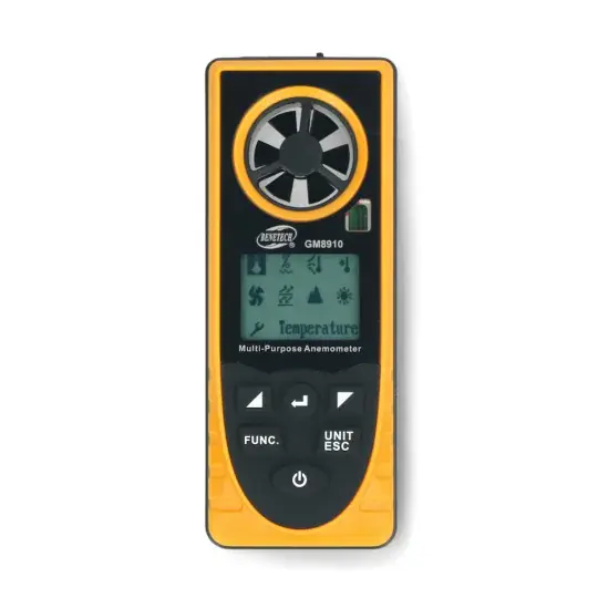 Více anemometr / anemometr Benetech GM8910 - 6ramenný rotor Akční Cena