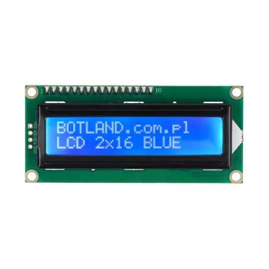LCD displej 2x16 znaků modrý s konektory - justPi Ihned K Objednání
