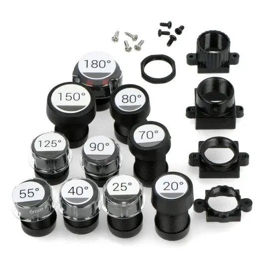 Cenově Výhodný Sada objektivů M12 pro USB kamery Arducam - 10 ks. - Arducam LK005