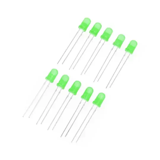 LED 5mm zelená - 10ks - justPi Novinka