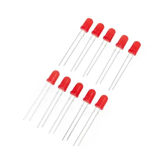 LED 5mm červená - 10ks - justPi Ověřený