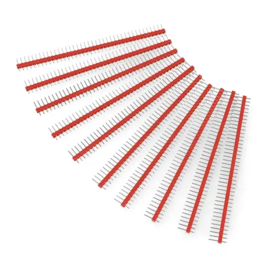 Akce Zátka Goldpin 1x40 rovná 2,54mm rozteč - červená - 10ks. - justPi