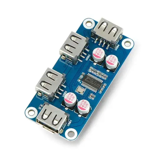 Omezená Nabídka Rozbočovač USB Hub (B) - rozbočovač se 4 porty - překrytí pro Raspberry Pi 4B / 3B + / 3B / Zero - Waveshare 20317