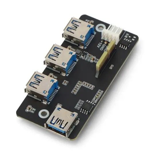 Adaptér PCIe na USB 3.2 Gen1 HUB 4x USB - kompatibilní s Raspberry Pi CM4 - Waveshare 18899 Přímo Od Výrobce