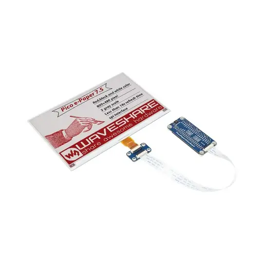 E-Paper E-Ink 7,5 '' modul B 800 × 480px SPI-displej s překrytím pro RPi Pico-černo-bílo-červená-Waveshare 20129 Vrácení Zdarma