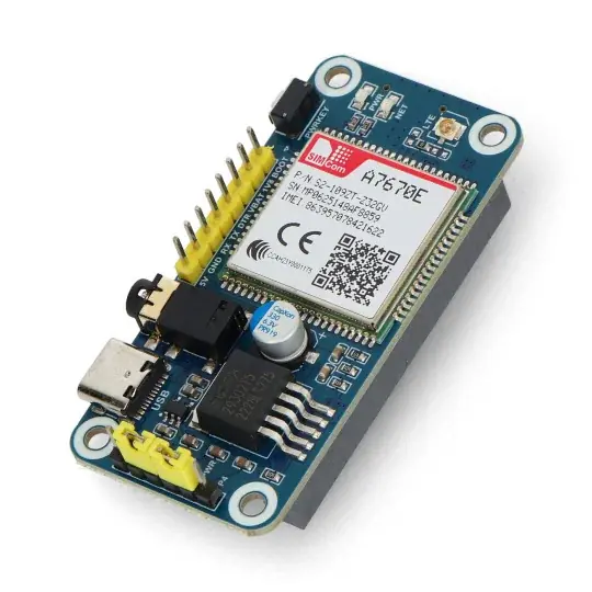Finální Výprodej A7670E LTE Cat-1 HAT pro Raspberry Pi, vícepásmový, 2G GSM/GPRS, LBS - Bezdrátový komunikační modul - Waveshare 20049