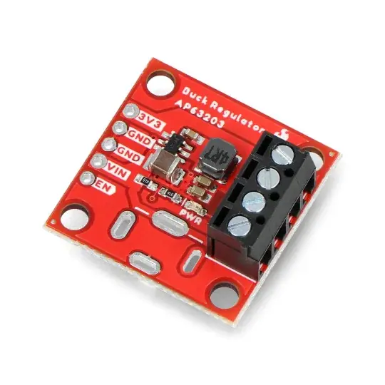 Vysoce Kvalitní AP63203 - Buck step -down converter with screw connection - 3.3V 2A - SparkFun COM -18356