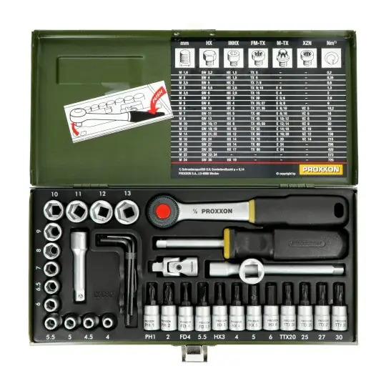 Sezónní Sleva Sada nářadí Proxxon PR23080 - 1/4 '' - 36 prvků