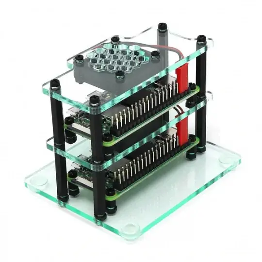 Pouzdro pro Raspberry Pi Zero x2 - Mini Cluster - otevřené - PiHut TPH-067 Cenově Výhodný