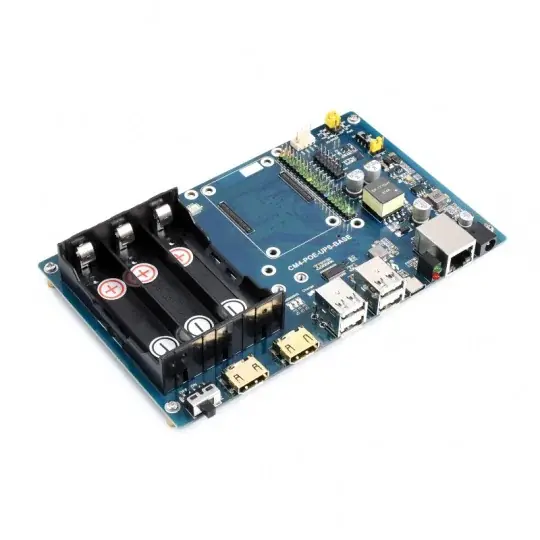 Základna CM4-PoE-UPS - rozšiřovač pinů pro CM4 - PoE, Gigabit Ethernet, Duální HDMI, Čtyři USB 2.0 - Waveshare 22116 Expresní Doručení