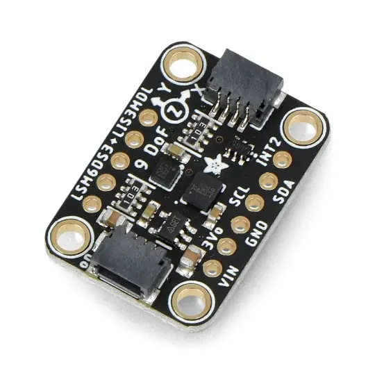 LSM6DS3TR-C + LIS3MDL 9DOF IMU - akcelerometr, gyroskop a I2C magnetometr - Adafruit 5543 Omezená Nabídka