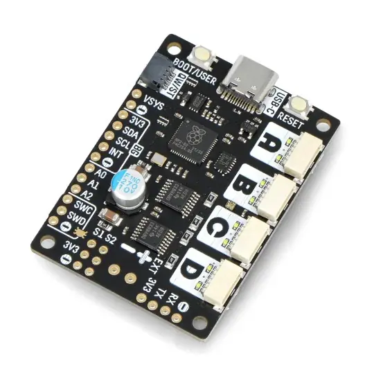 Nejprodávanější Motor 2040 - 4kanálový ovladač motoru 10V / 0,5A - RP2040 - Pimoroni PIM618