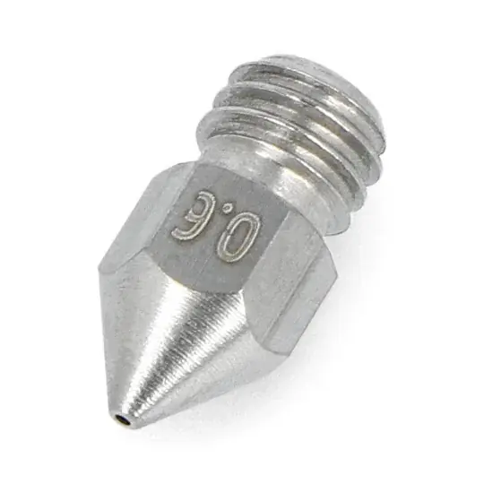 Levný Tryska 0,6mm MK8 - vlákno 1,75mm - nerez