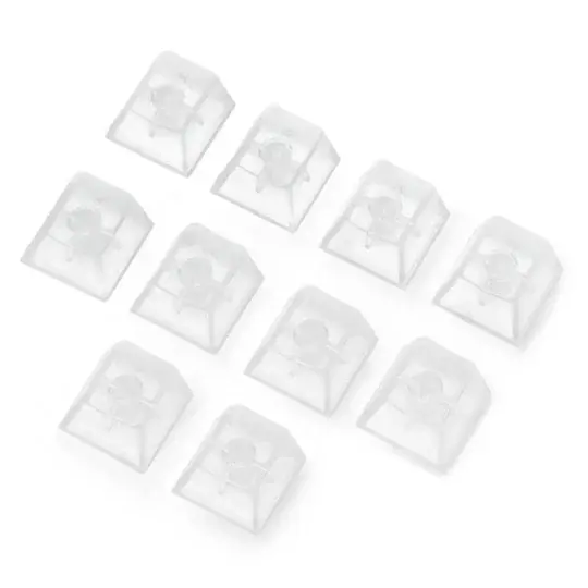 Krytky knoflíků - kompatibilní s Cherry MX - průhledné - 10 kusů - Adafruit 4956 Akce