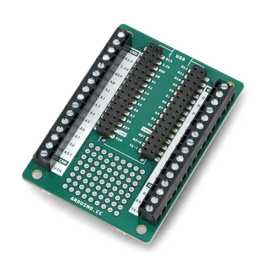 Nano Screw Terminal Adapter - šroubové konektory - stínění pro Arduino Nano - Arduino ASX00037 Cenová Bomba