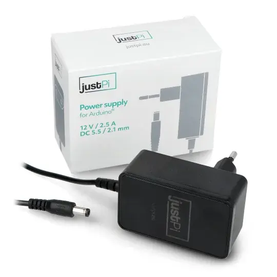 Nejlepší Cena justPi 12V/2,5A napájecí zdroj pro Arduino - DC 5,5/2,1mm zástrčka