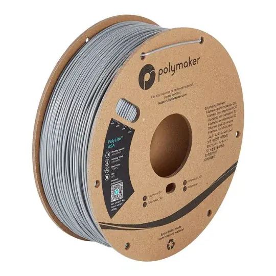 Cenově Výhodný Polymaker PolyLite ASA filament 1,75mm 1kg - Šedý