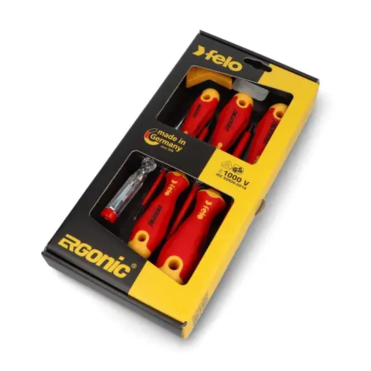 Sada ergonomických izolovaných šroubováků VDE + tester + magnetizér Felo 41396399 - 7dílná. Ověřený