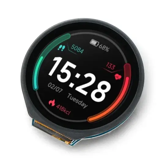 Akční Nabídka 1,28'' IPS LCD dotykový displej 240x240px - kulatý - Waveshare 24155